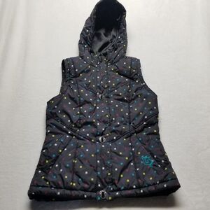 Burton Hooded Vest with Colorful Square Pattern